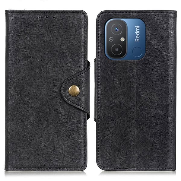 Bofink Vintage Xiaomi Redmi 12C / 11a Læder Etui - Sort Black