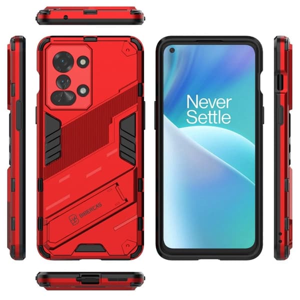 Shockproof Hybrid Deksel med A Modern Touch til OnePlus Nord 2t - Rød Red