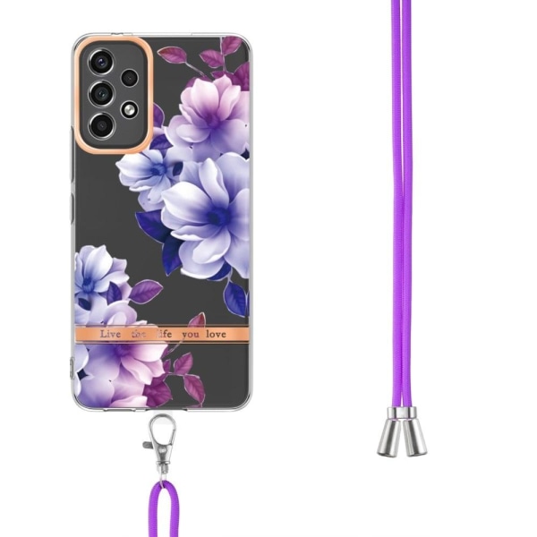 Slankt og holdbart softcover med nøglesnor til Samsung Galaxy A53 5G - Lilla Begonia Purple