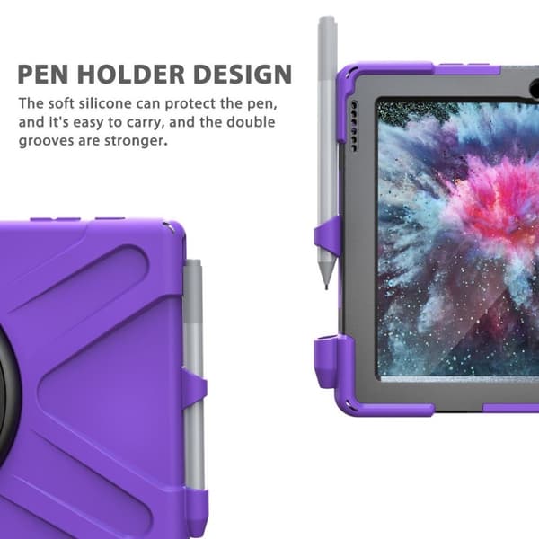 Microsoft Surface Go 10 X-formet drejeligt kombi etui - Lilla Purple