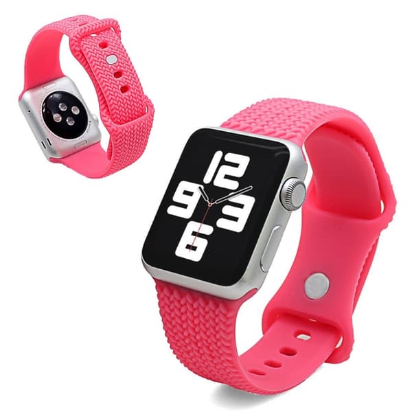 Apple Watch Series 6 / 5 40mm woven pattern silicone strap - Pink Rosa