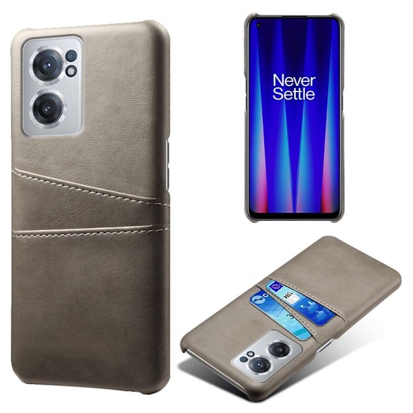 OnePlus Nord CE 2 5G skal med korthållare - Silver/Grå Silvergrå