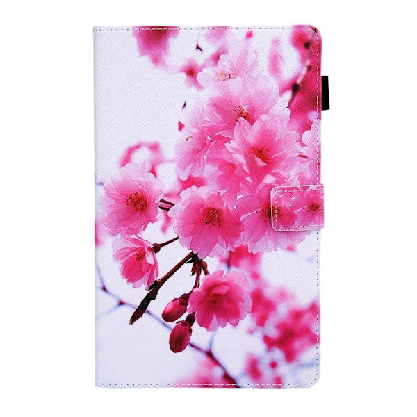 Amazon Fire Hd 8 (2017) Unique Mønster Lær Flippetui - Rød Blomster Red
