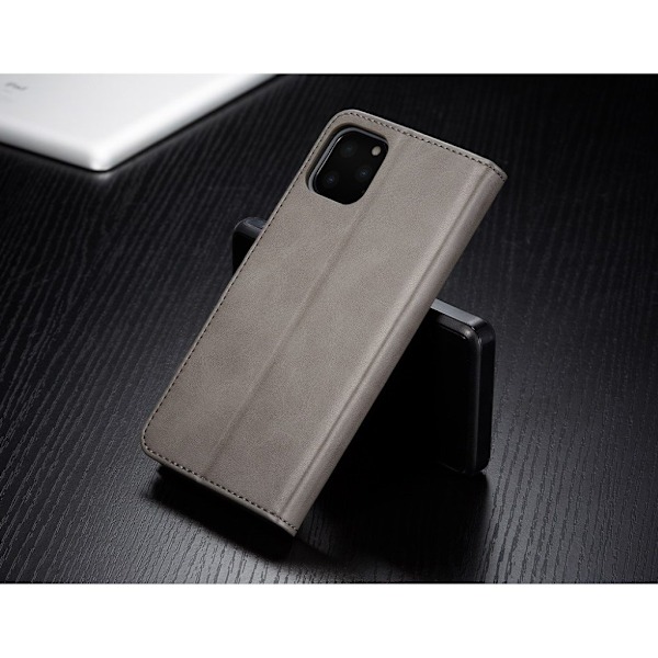 LC.Imeeke läder iPhone 11 Pro Max fodral - Silver/Grå Silvergrå