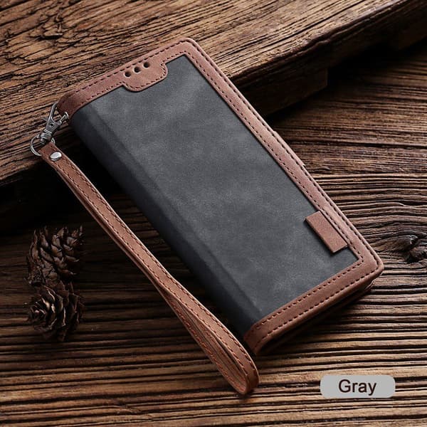 Suburbian läder Samsung Galaxy S10 fodral - Silver/Grå Silvergrå