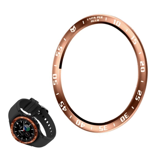 Samsung Galaxy Watch 4 Classic (42mm) tidsskala stil rustfrit stål bezel ring - Rødguld / Hvid Pink