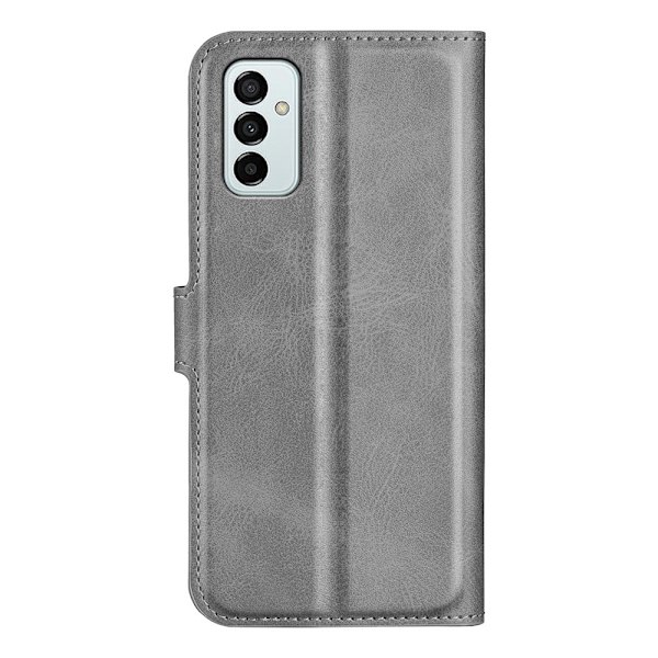 Hållbart konstläder Samsung Galaxy M23 fodral med plånbok - Silver/Grå Silvergrå