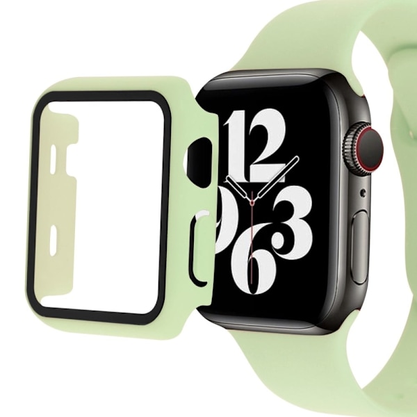 Apple Watch SE 2022 (40mm) cover with tempered glass screen protector - Light Green Grön