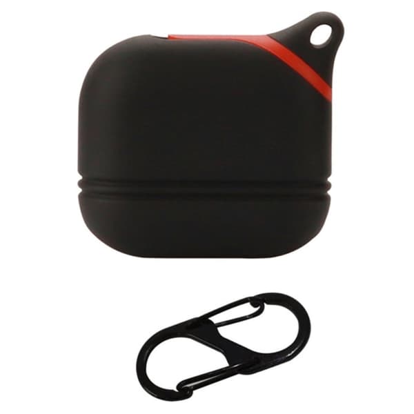 AirPods 3 silikoneovertræk med karabinhage - Sort Black