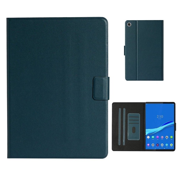 Lenovo Tab M10 FHD Plus Simple Themed Læder Etui - Mørkeblå Blue