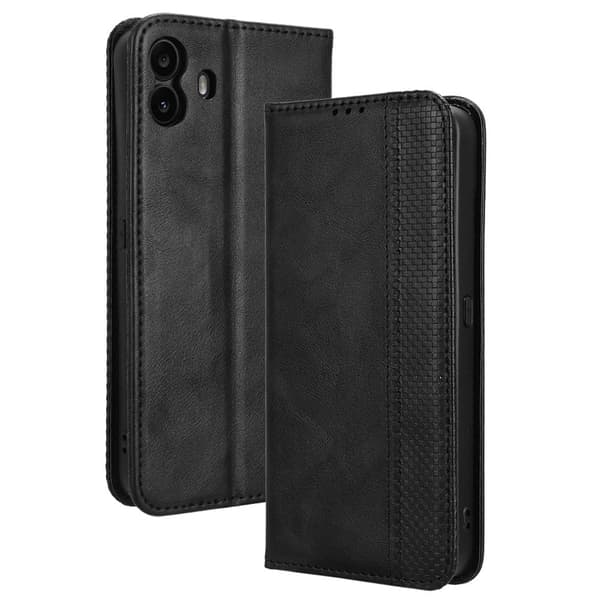Bofink Vintage Nothing CMF Phone 1 nahkakotelo - Musta Black