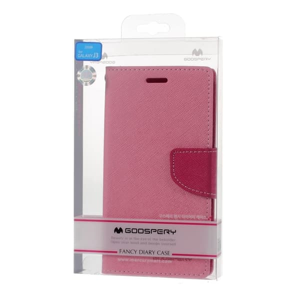Läderfodral för Samsung Galaxy J3 (2016) - Rosa Rosa