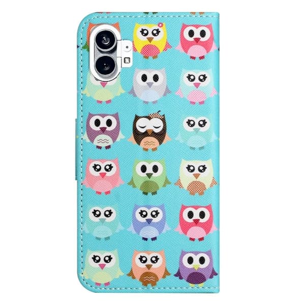 Wonderland Nothing Phone (1) Flippetui - Søte Ugler Multicolor