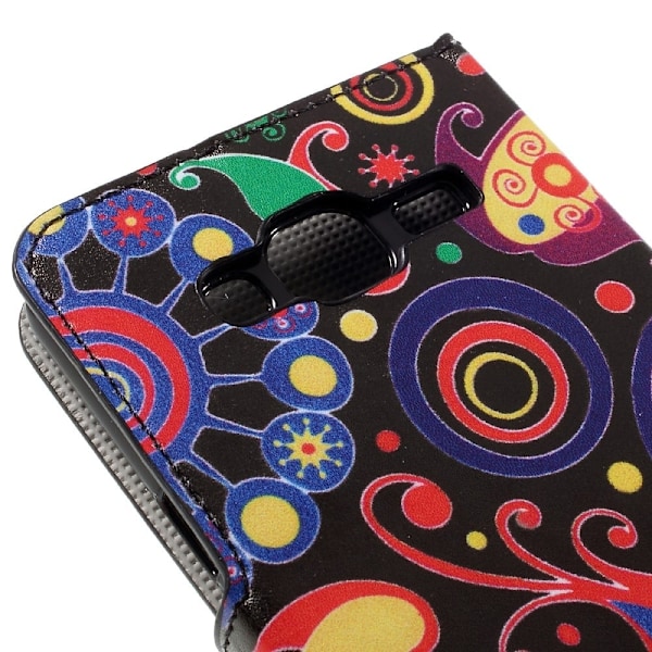 Läderfodral för Samsung Galaxy J3 (2016) - Paisley Blommor multifärg