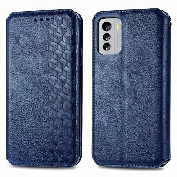 Nahkakotelo With A Stylish Rhombus Imprint For Nokia G60 - Sininen Blue