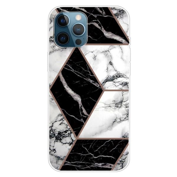 Marmormotiv iPhone 15 Plus skal - Grå / Svart / Vit Svart