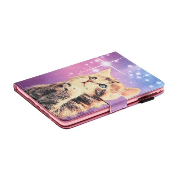 iPad Mini (2019) / Mini 4 cool pattern leather flip case - Cat multifärg