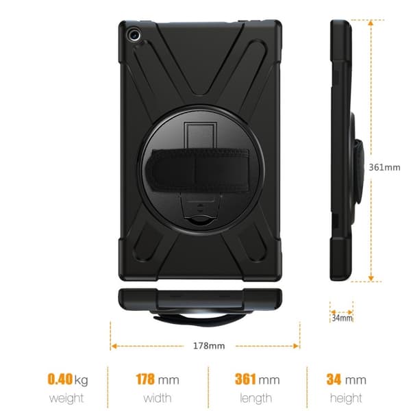 Amazon Fire Hd 10 X-Shape Combo Etui - Svart Black