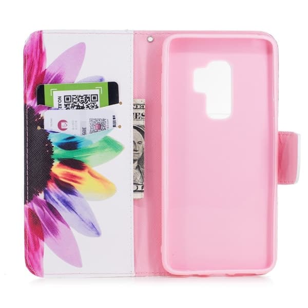 Samsung Galaxy S9 Plus Etui laget av kunstlær og silikon - Kronblader Multicolor