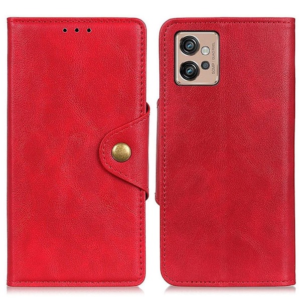 Alpha läder Motorola Moto G32 fodral - Röd Röd