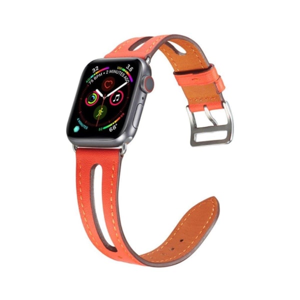 Apple Watch Series 5 40mm læder Læder Urrem - Orange Orange