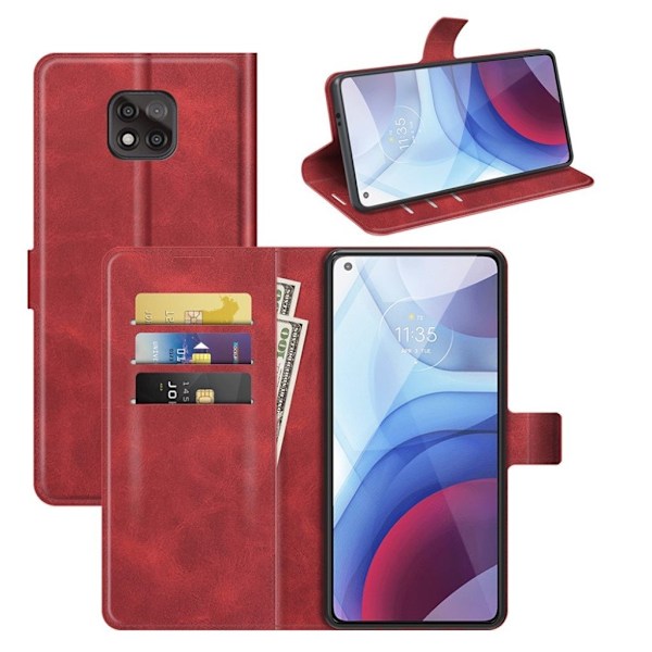 Lompakko Nahkakotelo For Motorola Moto G Power (2021) - Punainen Red