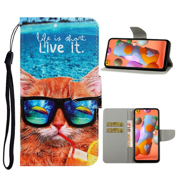 Wonderland Huawei P40 Lite E flip etui - Cool Kat Multicolor