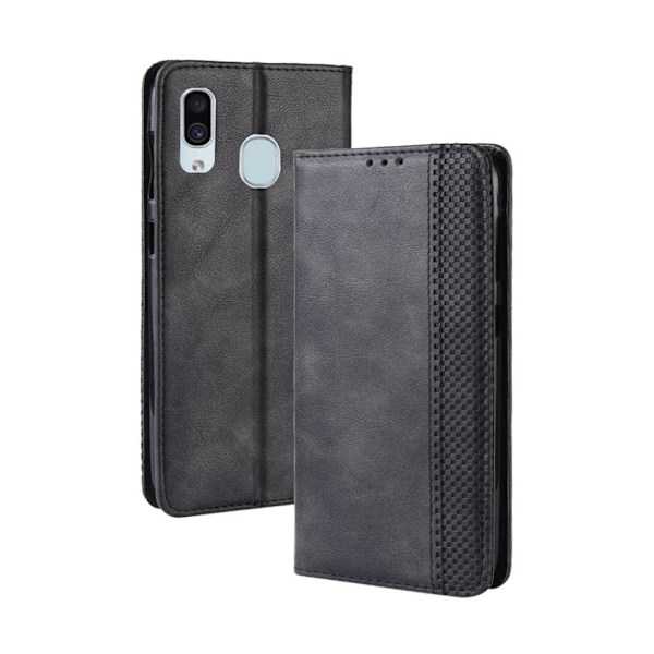 Samsung Galaxy A40 vintage nahkakotelo - Musta Black