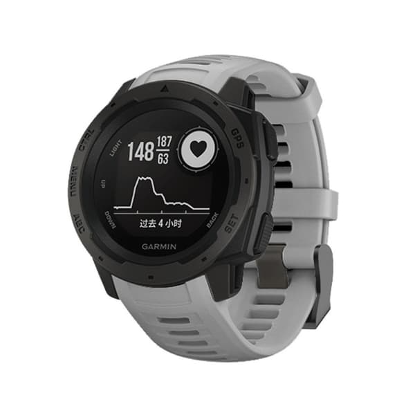 Garmin Instinct silikoninen kellonauha - Harmaa Silver grey