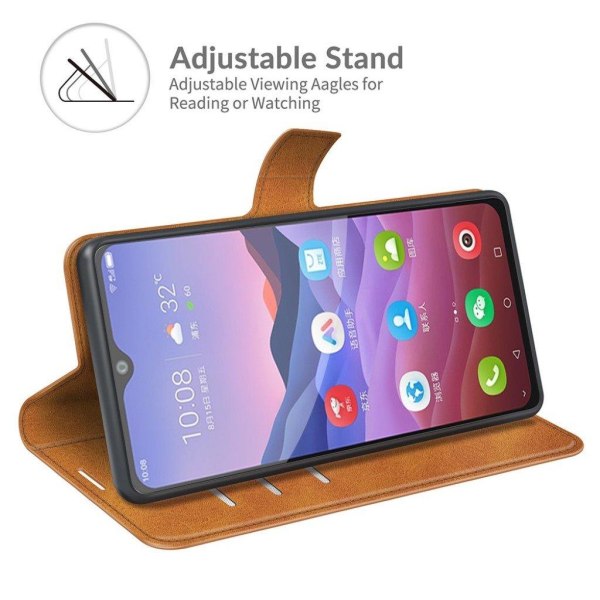 Wallet-style Læder Etui til Zte Blade V2020 Smart - Orange Orange