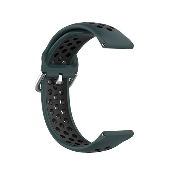 Pebble 2 / SE 2 / Time Round Large klockarmband i tvåfärgad silikon - Olivgrön / Svart Grön
