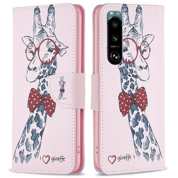 Wonderland Sony Xperia 5 III flip etui - Giraf Pink