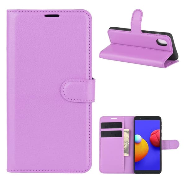 Klassisk Samsung Galaxy M01 Core flip etui - Lilla Purple
