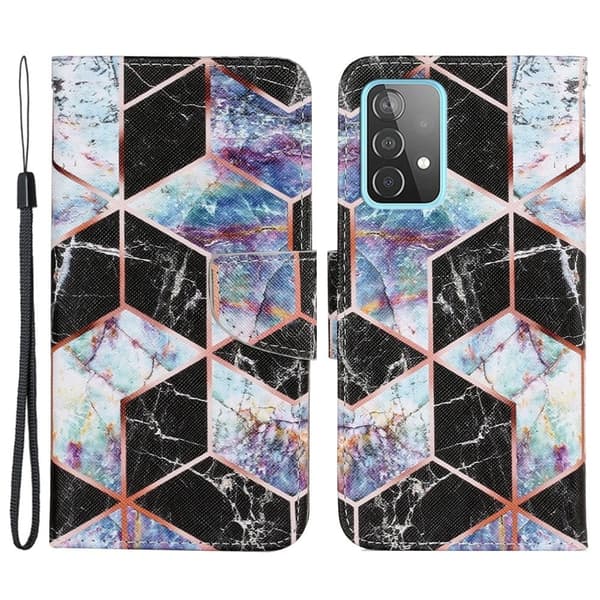 Wonderland Samsung Galaxy A53 5G Flip Etui - Sort Marmor Mønster Black