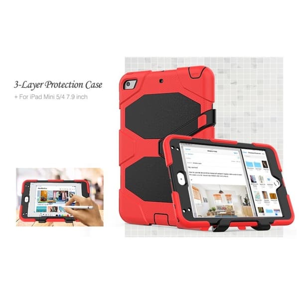 iPad Mini (2019) silikoninen yhdistelmäkotelo - Punainen Red