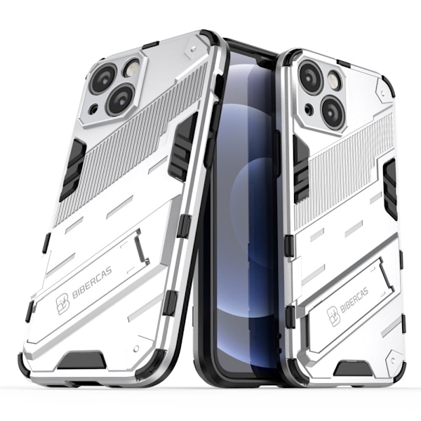 Militærklasse Kickstand Hard Bumpresistent Soft Flexible Rugged Heavy Duty Dual Layer Phone Case iPhone 13 mini 5.4 inch - Hvid White