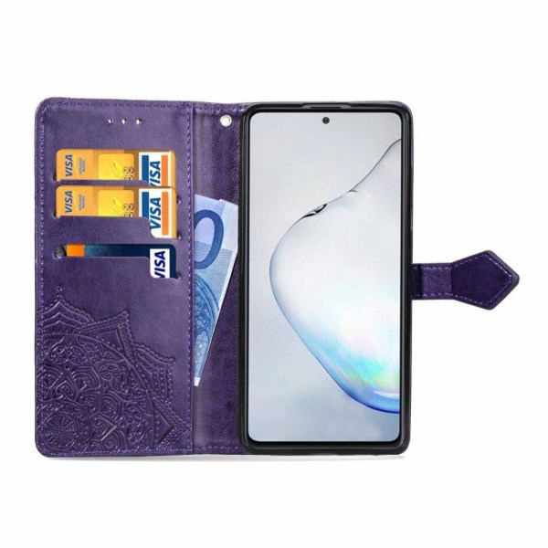 Mandala Samsung Galaxy Note 10 Lite Flip kotelot - Violetti Purple