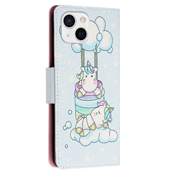 Wonderland iPhone 14 flip etui - To Heste Multicolor