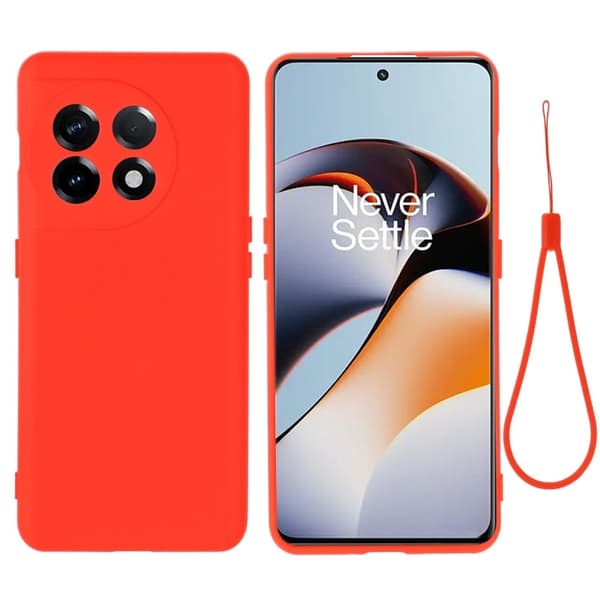 Matt OnePlus 11R / OnePlus Ace 2 skal av flytande silikon - Röd Röd