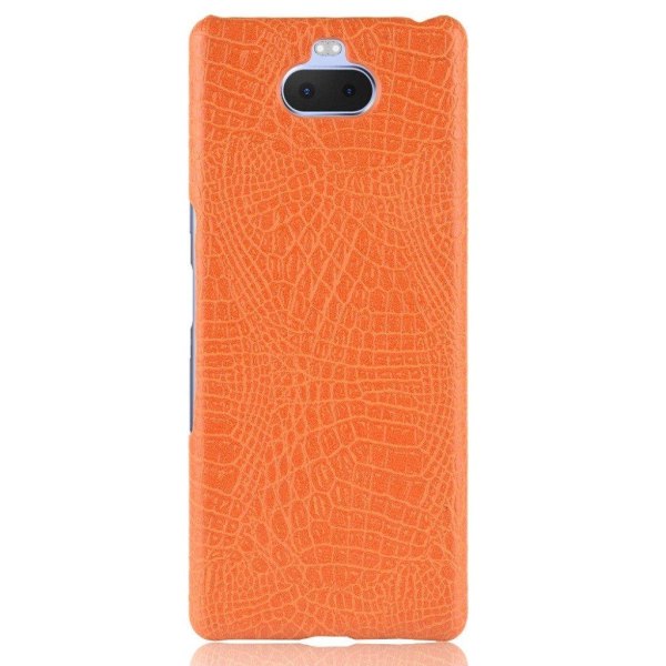 Sony Xperia 10 Plus krokotiilikuvioinen nahkakotelo - Oranssi Orange