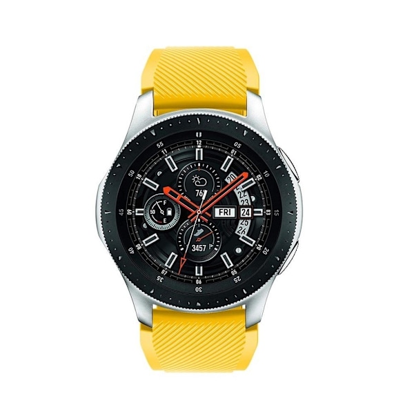 Samsung Galaxy Watch (46mm) erstatnings urrem i silikone med Twill tekstur - Gul Yellow