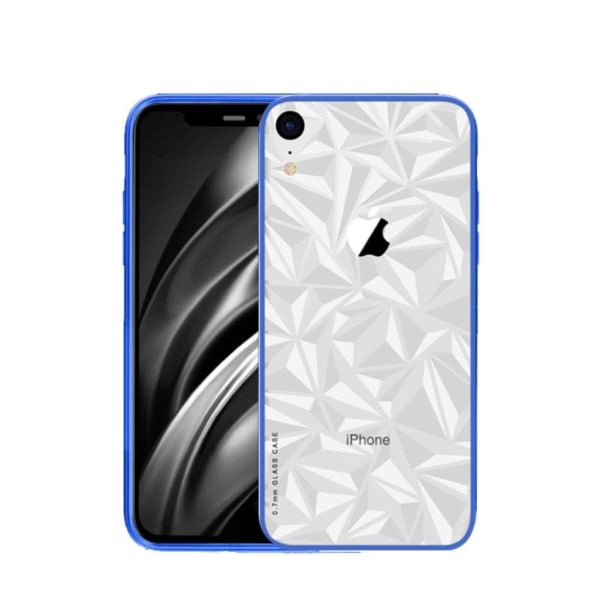 NXE iPhone Xr silketryk transparent combo etui - Blå Blue
