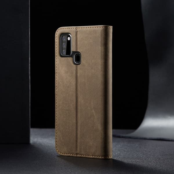 Jeans Samsung Galaxy A21s flip etui - Khaki Beige
