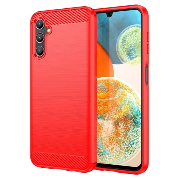 Carbon Flex Suojakotelo Samsung Galaxy A14 - Punainen Red