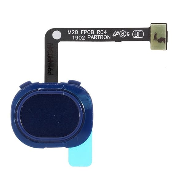 Samsung Galaxy M20 OEM home key fingeraftryksknap flexkabel - Blå Blue