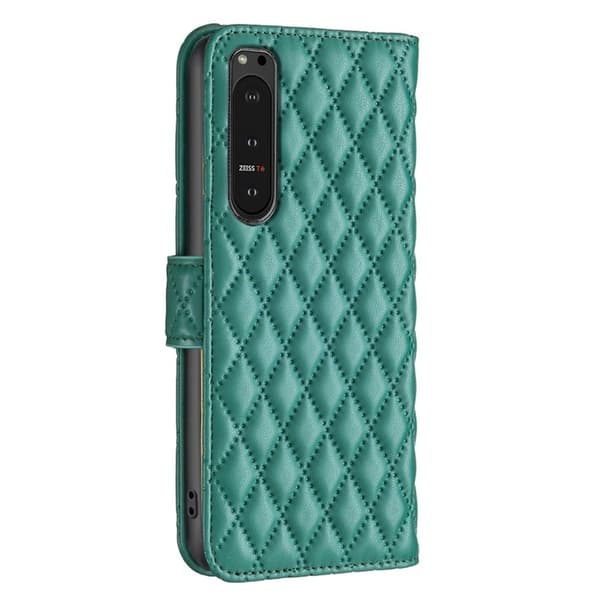 Rombemønster, matt flip-deksel for Sony Xperia 10 VI - Grønn Green