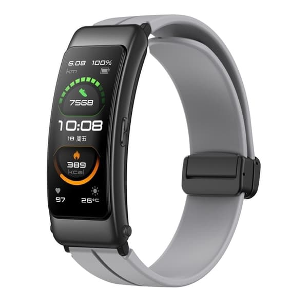 16 mm silikonrem med svart spenne til Keep / Huawei / Timex-klokke - Lysegrå Silver grey
