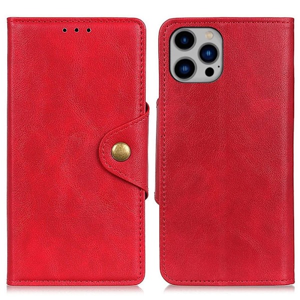 Alpha iPhone 14 Plus flip etui i lær - Rød Red