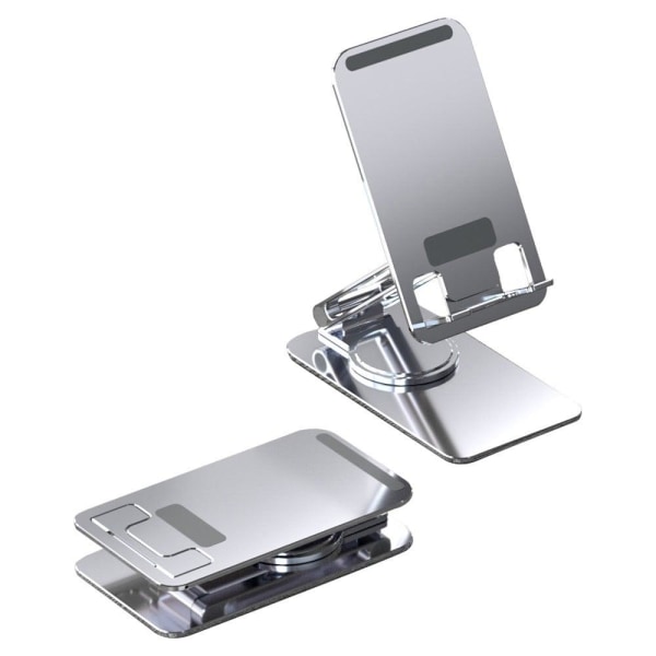 Universal aluminum alloy desktop phone and tablet stand - Silver Silvergrå