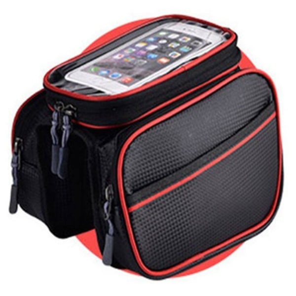 Bicycle phone holder + waterproof mount bag - Red Red